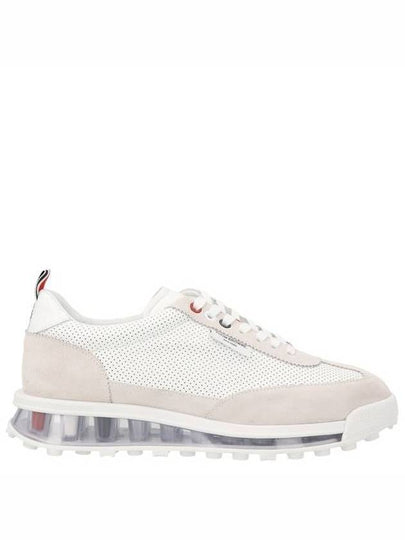 Vitello Calf Leather Clear Sole Tech Runner Sneakers White - THOM BROWNE - BALAAN 2