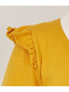 golf wear shoulder frill knit zip up Mustard - J JANE - BALAAN 3