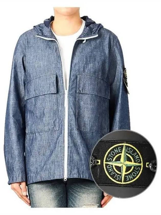 Men s Mac Chambray Jacket 741543747 WASH 270151 - STONE ISLAND - BALAAN 1