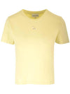 Baby Fox Patch Baby Short Sleeve T-Shirt Chalk Yellow - MAISON KITSUNE - BALAAN 1