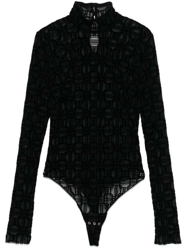 flocked tulle bodysuit - ELISABETTA FRANCHI - BALAAN 1