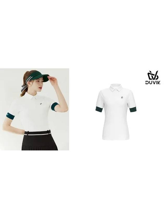 color matching point Y-collar short-sleeved T-shirt DE2WTS121DG - DUVIK - BALAAN 7