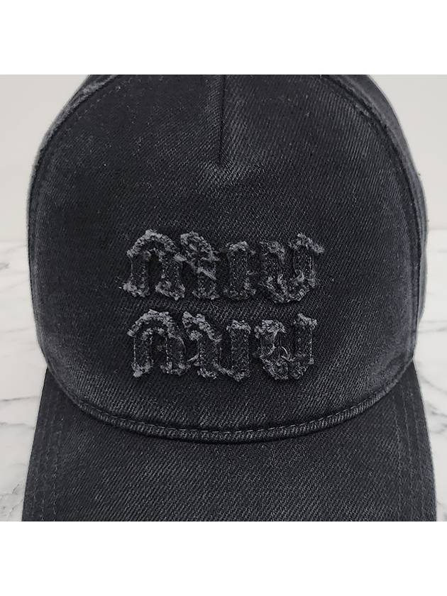 Logo Denim Ball Cap Black - MIU MIU - BALAAN 11