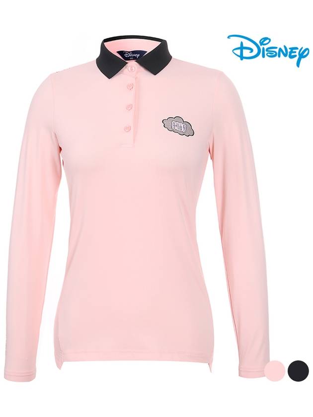 color combination cut mesh long sleeve collar t-shirt DL1LTS003 - DISNEY GOLF - BALAAN 1