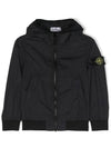 Kids Panno Speciale Reflective Mesh Zip Up Hoodie Black - STONE ISLAND - BALAAN 3