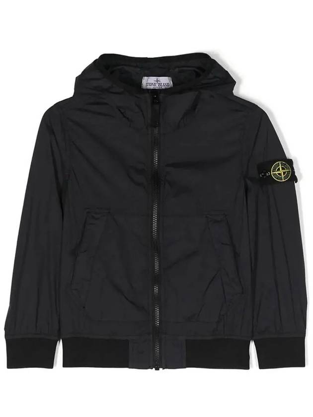 Kids Panno Speciale Reflective Mesh Zip Up Hoodie Black - STONE ISLAND - BALAAN 2