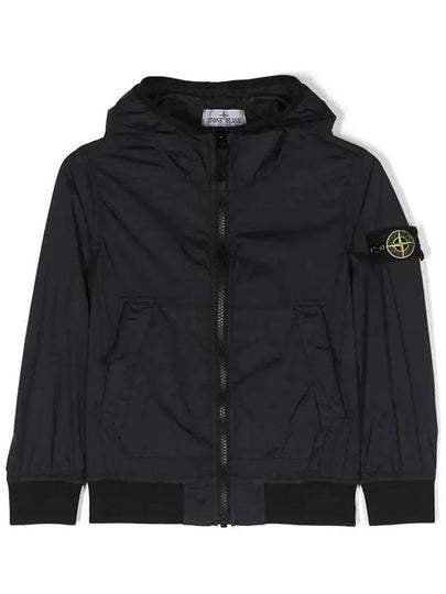 Kids Panno Speciale Reflective Mesh Zip Up Hoodie Black - STONE ISLAND - BALAAN 2