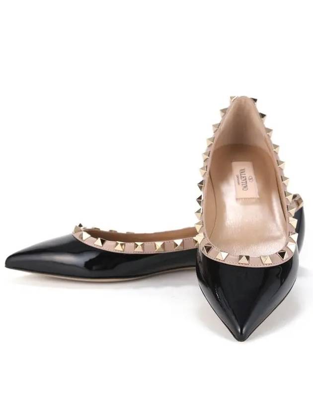 Rockstud Ballerina Flats Black - VALENTINO - BALAAN 4