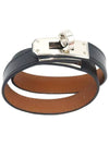 Women s Hermes Black Appong Silver Kelly Double Tour Bracelet R Engraved gt Gangbuk used luxury goods - HERMES - BALAAN 5