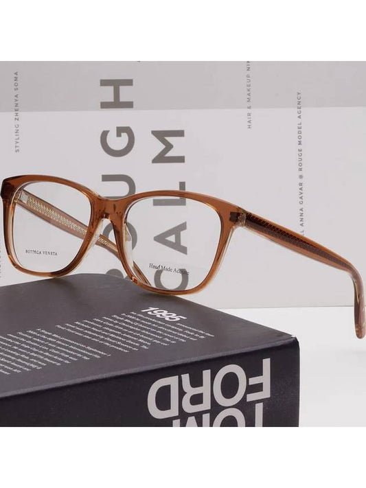 Glasses frame BV244 F2I horn rim brown translucent square - BOTTEGA VENETA - BALAAN 2