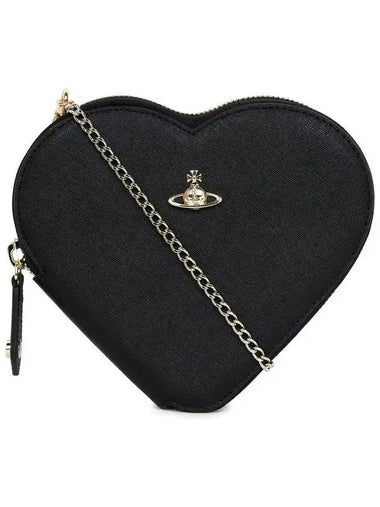 Saffiano New Heart Cross Bag Black - VIVIENNE WESTWOOD - BALAAN 1