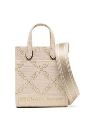 Gigi Monogram Pattern Jacquard Cross Bag Natural - MICHAEL KORS - BALAAN 1