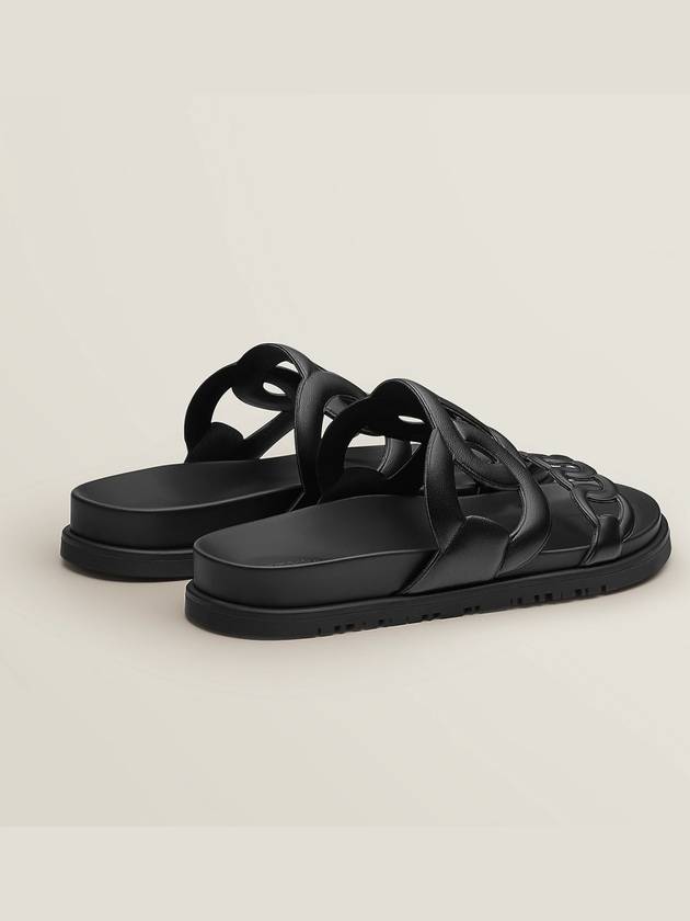 Extra Suede Sandals Noir - HERMES - BALAAN 5