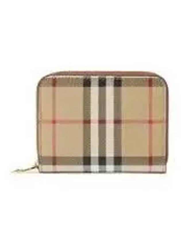 Check Leather Coin Wallet Beige - BURBERRY - BALAAN 2