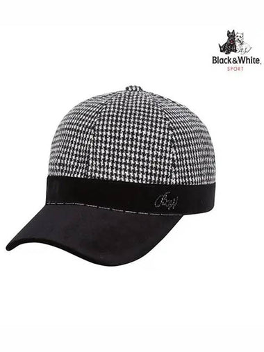 hound check velvet color combination cap 8403LXACBLACK - BLACK&WHITE - BALAAN 1