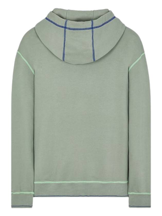 Brushed Cotton Fleece Hoodie Sage Green - STONE ISLAND - BALAAN 3