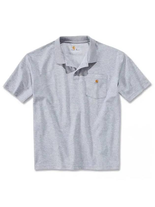 Polo short sleeve t shirt heather gray K570 HGY - CARHARTT - BALAAN 3