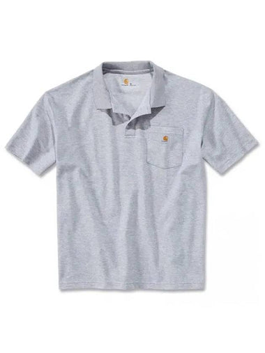 Polo short sleeve t shirt heather gray K570 HGY - CARHARTT - BALAAN 1