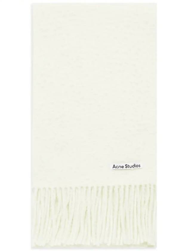 Wool Muffler Scarf White Unisex - ACNE STUDIOS - BALAAN 3