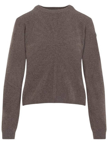 Rick Owens Wool Cashmere Knit Top Taupe - MONCLER - BALAAN 1