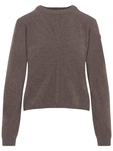 Rick Owens Wool Cashmere Knit Top Taupe - MONCLER - BALAAN 1