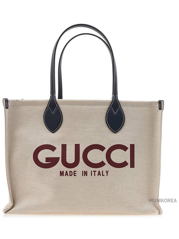 Print Medium Canvas Tote Bag Beige Black - GUCCI - BALAAN 3