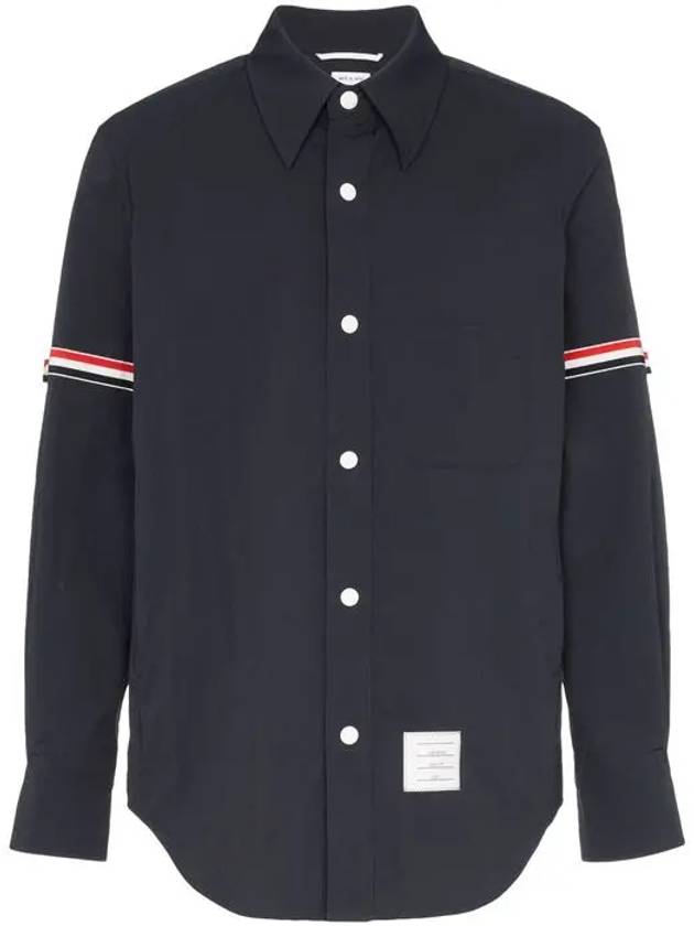 Three Stripes Armband Nylon Long Sleeve Shirt Navy - THOM BROWNE - BALAAN 2