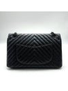 Vintage 2 55 Large Chevron Black Shoulder Bag - CHANEL - BALAAN 5