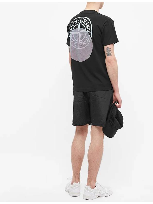 Tricromia Three Print Cotton Jersey T-Shirt Black - STONE ISLAND - BALAAN 6