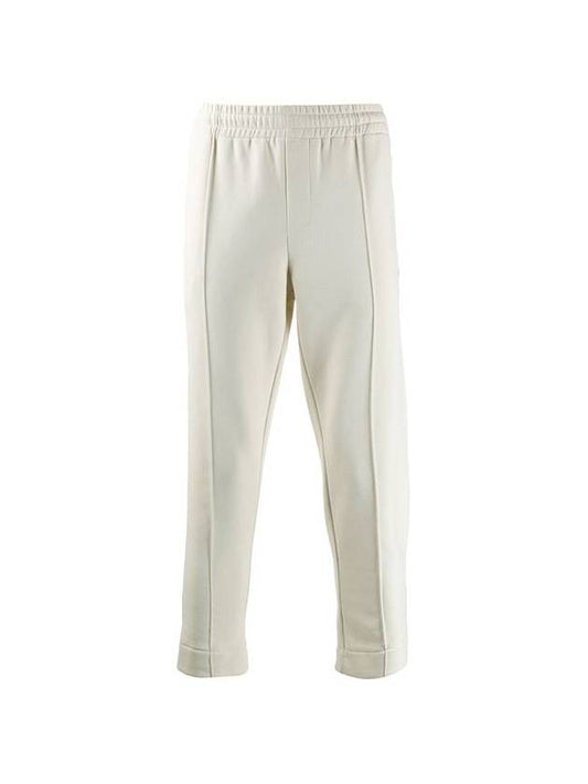 Men's Small Heart Embroidered Track Pants White - AMI - BALAAN 1