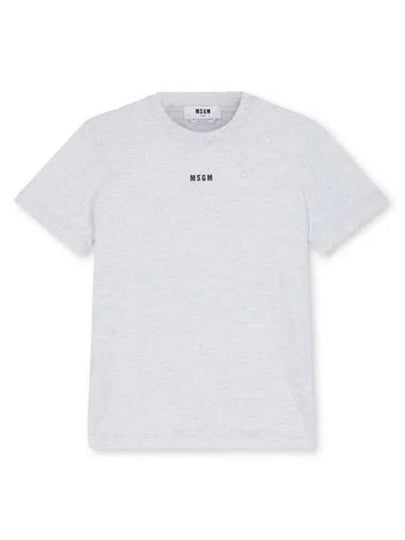 Micro Logo Print Cotton Short Sleeve T-Shirt Grey - MSGM - BALAAN 2