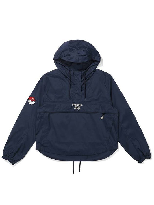 Bucket Point WR Hoodie Anorak NAVY WOMAN - MALBON GOLF - BALAAN 1