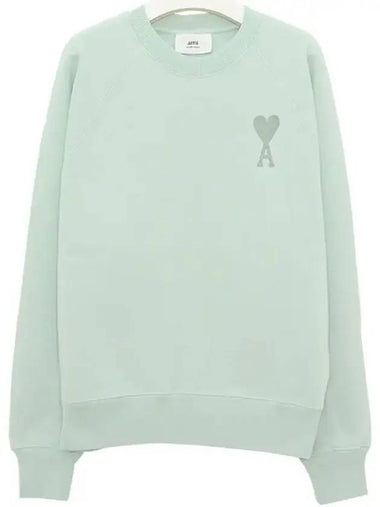 Heart Logo Overfit Sweatshirt Green - AMI - BALAAN 1