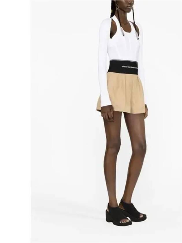 Safari Shorts in Cotton Tailoring Beige - ALEXANDER WANG - BALAAN 4