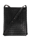 Intrecciato Flat Loop Large Leather Cross Bag Black - BOTTEGA VENETA - BALAAN 2