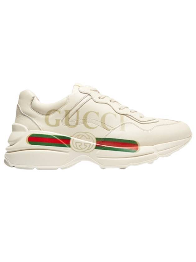 Rhyton Logo Leather Sneakers Ivory - GUCCI - BALAAN 1