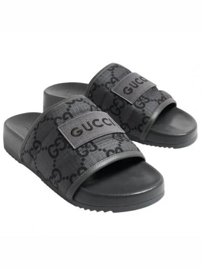 GG Slide Sandals Grey - GUCCI - BALAAN 2