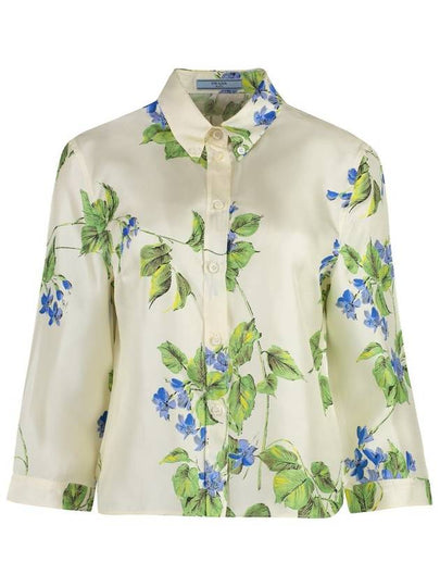 floral print shirt white - PRADA - BALAAN 2