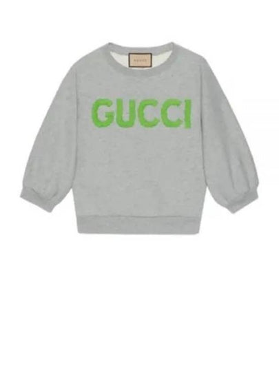 Cotton Jersey Crop Sweatshirt Grey - GUCCI - BALAAN 2