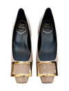 Trompette Metal Buckle Pumps Beige - ROGER VIVIER - BALAAN.