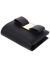 Women's Vara Bow Bicycle Wallet 22 D515 NERO CALF 0725300 - SALVATORE FERRAGAMO - BALAAN 4