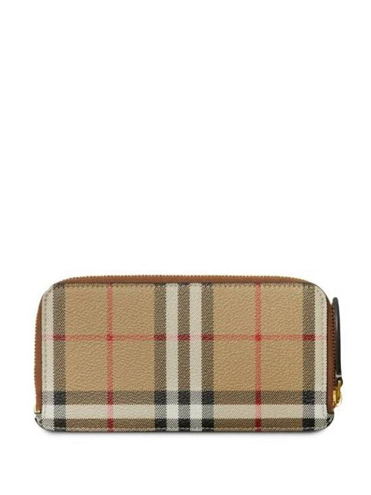 Check Zipper Long Wallet Beige - BURBERRY - BALAAN 1