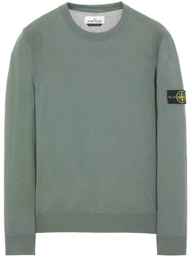 526C4 Light Wool Crew Neck Knit Olive - STONE ISLAND - BALAAN.