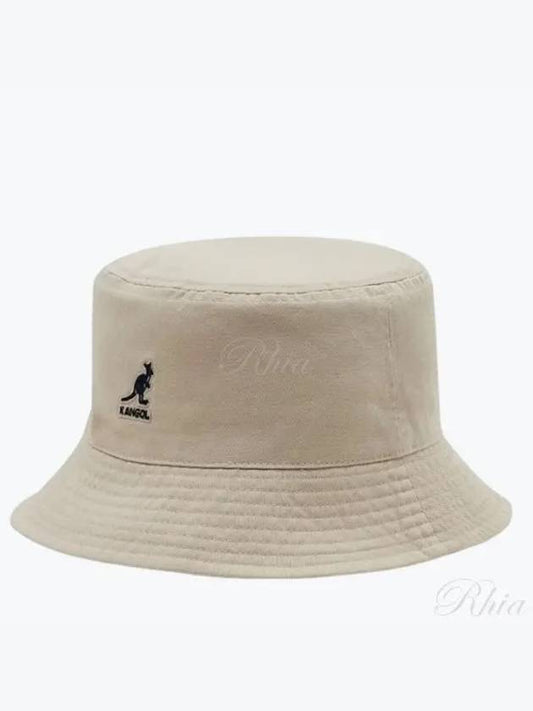 K4224HT Khaki Washed Bucket Hat - KANGOL - BALAAN 1