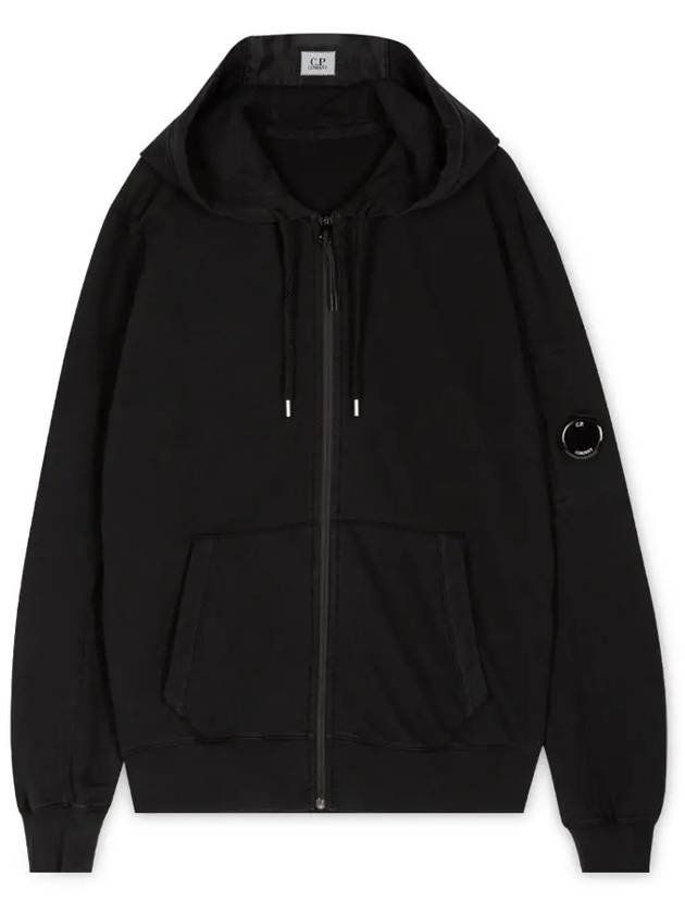 Light Fleece Zip Up Hoodie Black - CP COMPANY - BALAAN 2