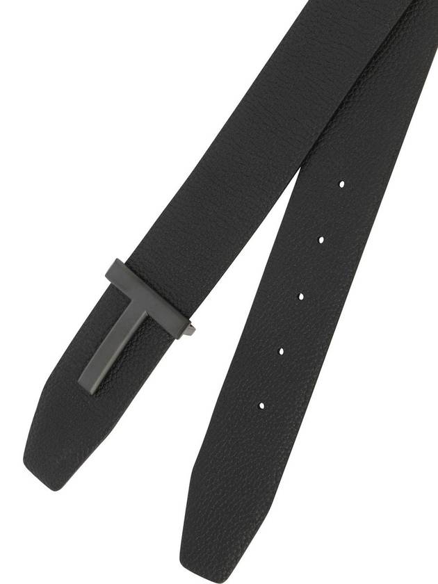 Men's Logo Reversible Leather Belt Black - TOM FORD - BALAAN 6