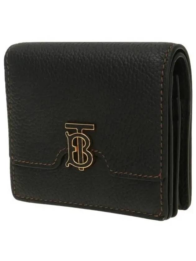 TB Grainy Leather Half Wallet Black - BURBERRY - BALAAN 3