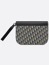 Saddle A5 Oblique Jacquard Grained Calfskin Pouch Bag Beige Black - DIOR - BALAAN 4