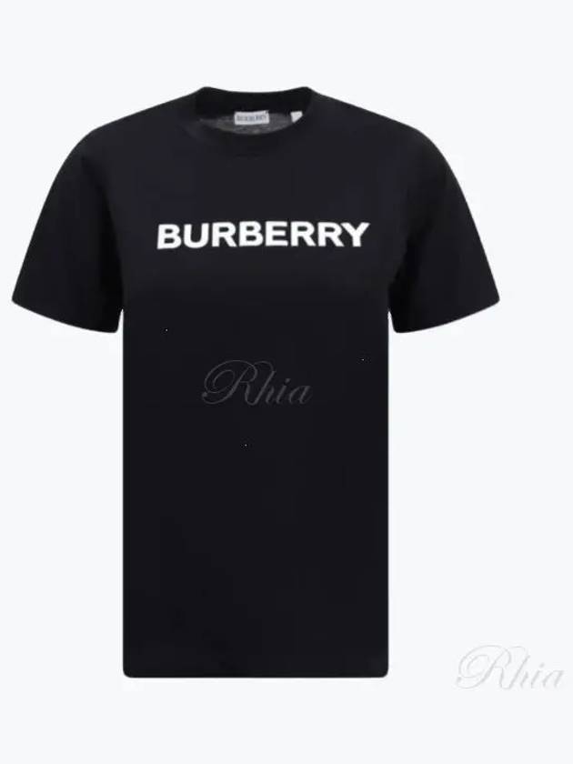 Logo Print Crew Neck Cotton Short Sleeve T-Shirt Black - BURBERRY - BALAAN 2