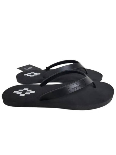 Logo Print Flip Flops Black - MARCELO BURLON - BALAAN 1